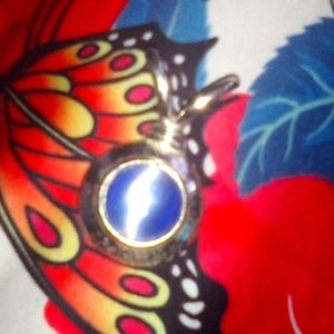 Silver necklace with sky blue stone